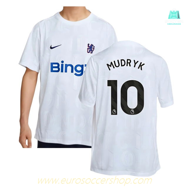 2025-2026 Chelsea Academy Pro Pre-Match Football Top (White) (Mudryk 10)