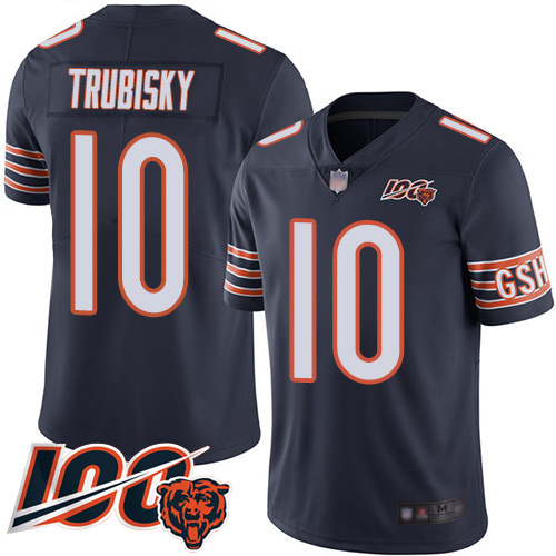 Official NFL Chicago Bears #10 Mitchell Trubisky Navy Limited Jersey