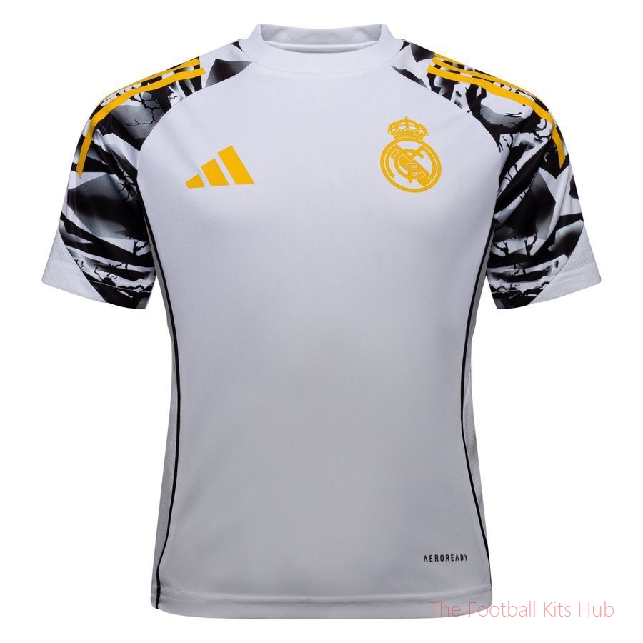 Real Madrid X Marvel Training T-Shirt Tiro 25 - White/Bold Gold Kids