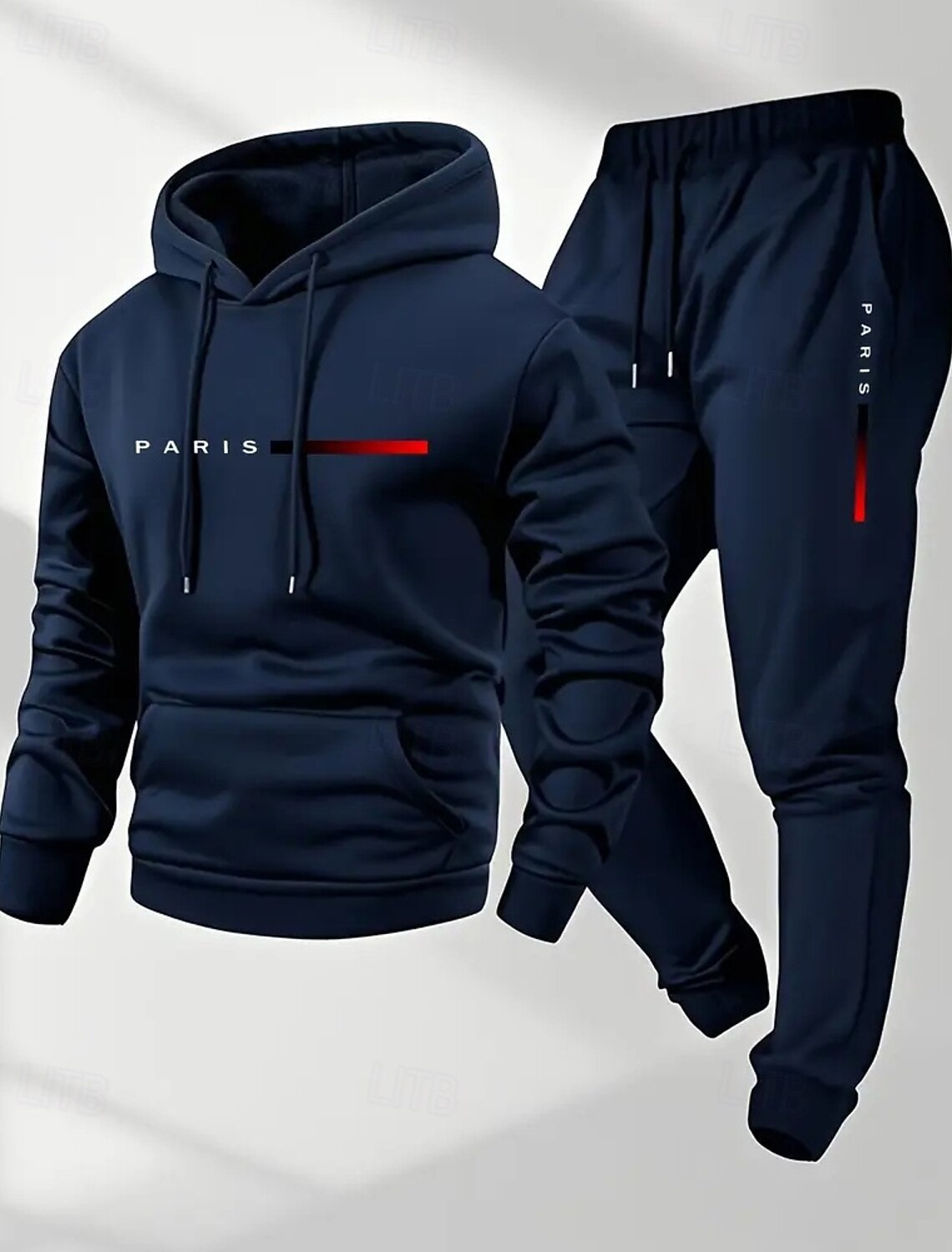 Men's 2 Piece Tracksuit Sports Sweatpants Hooded Sweatshirt with