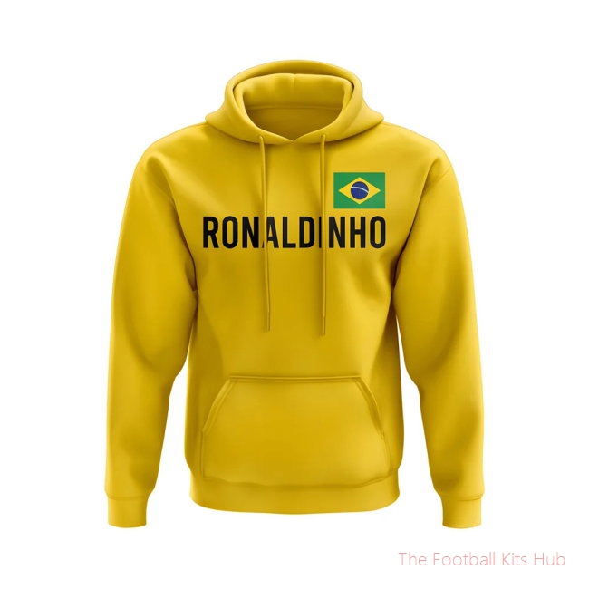 Men Ronaldinho Brazil Name Hoody (Yellow)