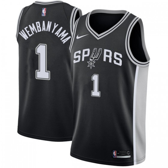 Black LAC Antonio Spurs #1 Nike Swingman Jersey Game Day Wear