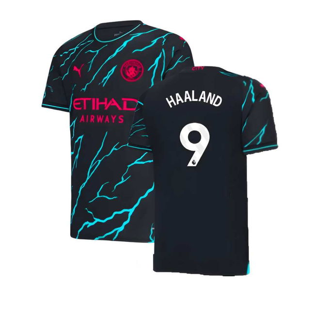 Replica Quality Man City Third Fan Shirt (Adults) (HAALAND 9)