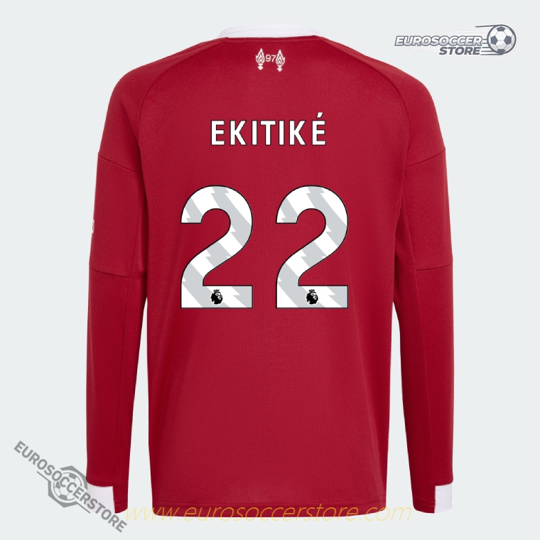 EKITIKÉ's 22 Home Long Sleeve Jersey for Liverpool in the 25-26 season