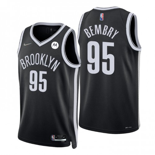 Nets Black Brooklyn Nets #95 Nike Jersey - Great Value Premium Quality