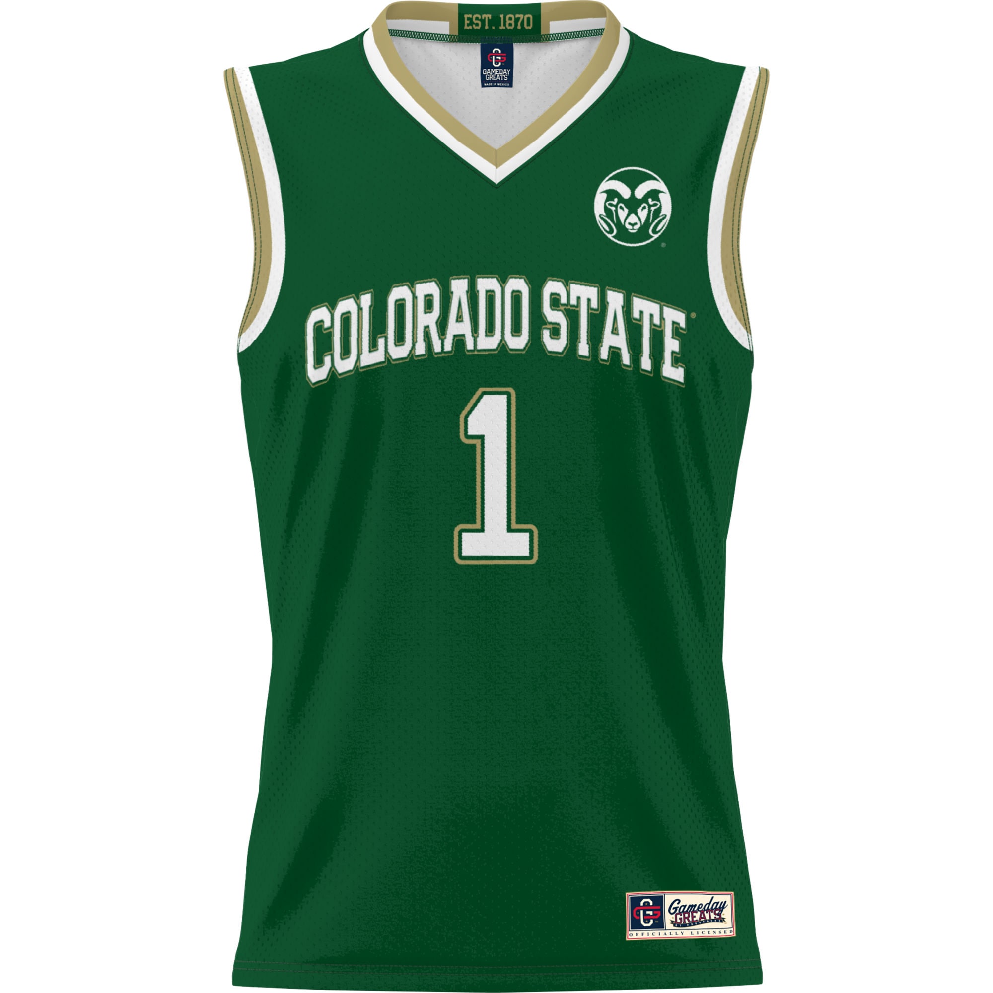 [DDG] Colorado State Rams GameDay Greats Youth Lightweight Basketball Jersey - Green
