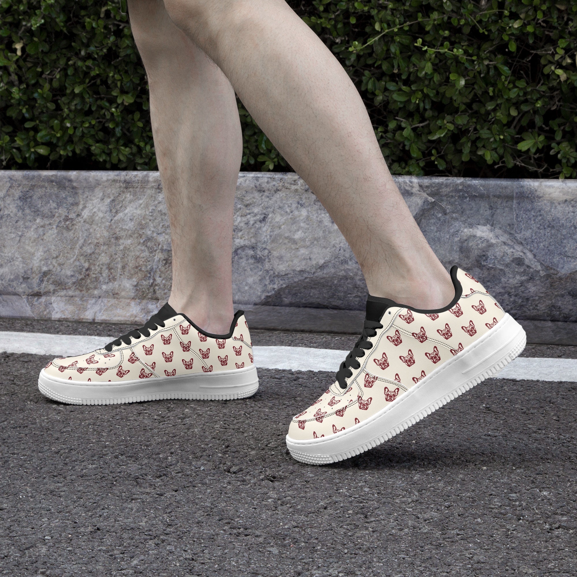 Checkers - Dog Owner Low-top Leather Sneakers Everyday Use