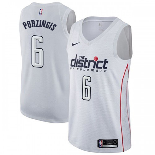 White Nike Washington Wizards #6 Trail Blazers Jersey - Fabric