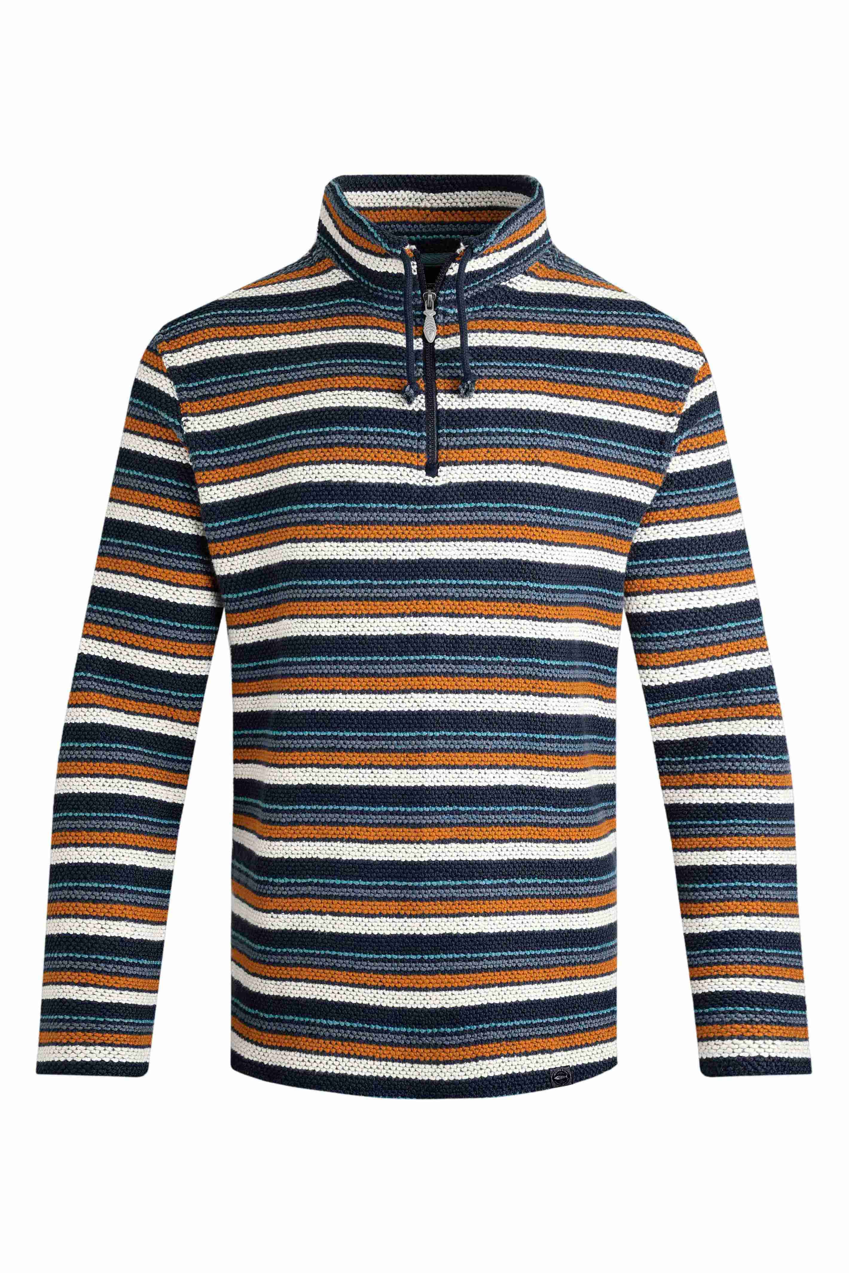 Oscar 1/4 Zip Stripe Kierra Macaroni Sweatshirt Navy