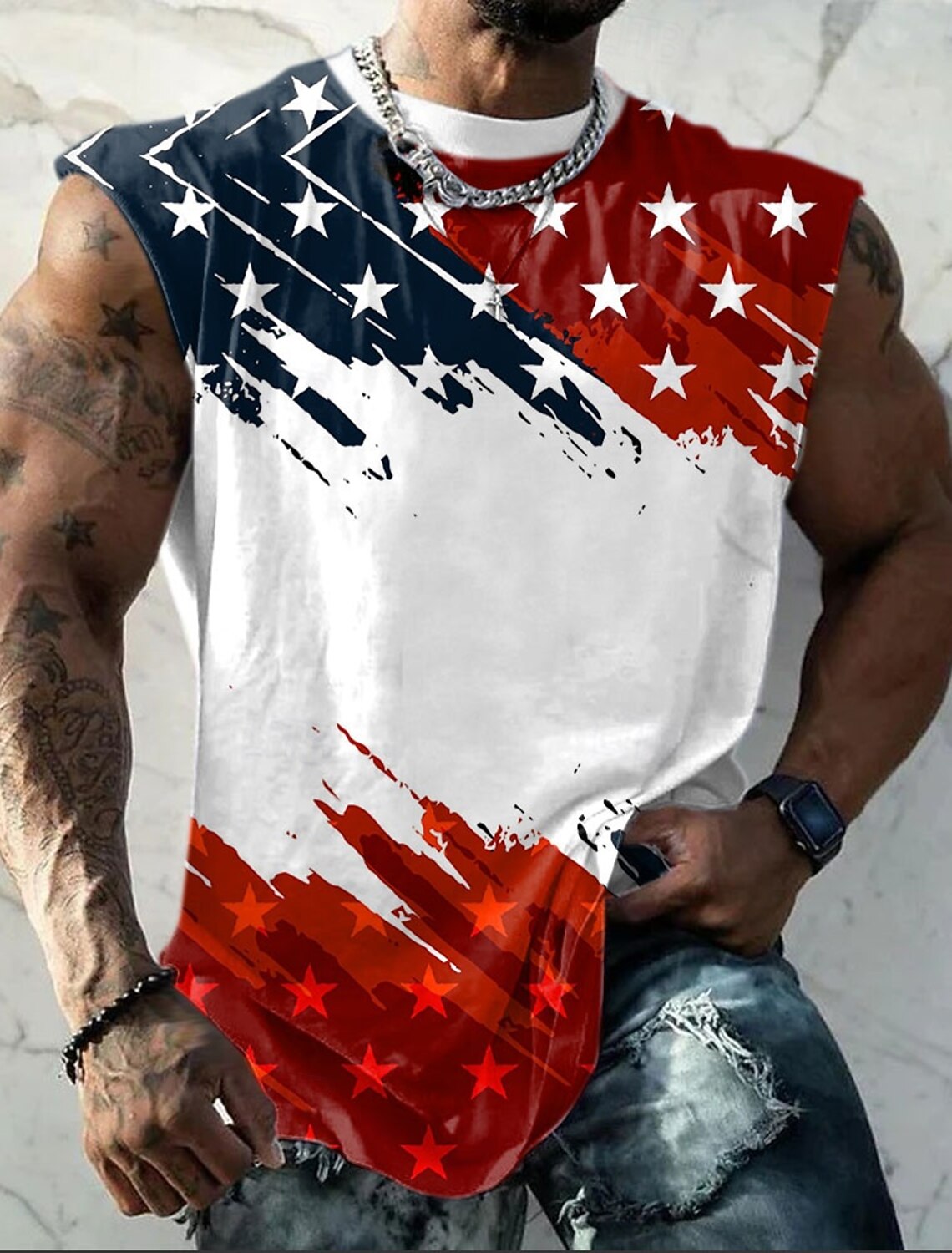 4th of July 2026 250th Memorial Day Men's Patriotic Designer Patriot US Flag T-Shirt