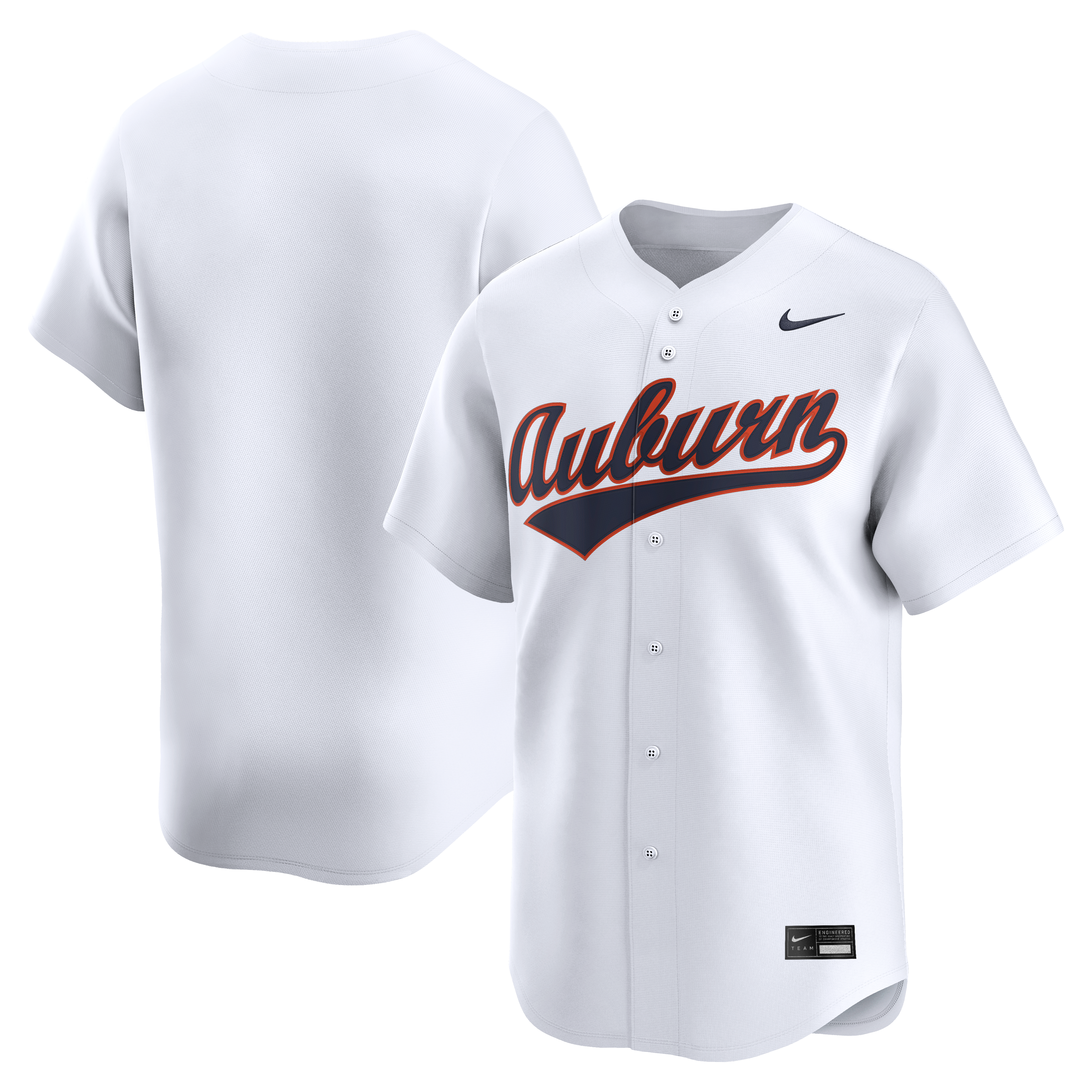 Auburn Tigers Nike Home Limited Baseball Jersey - White