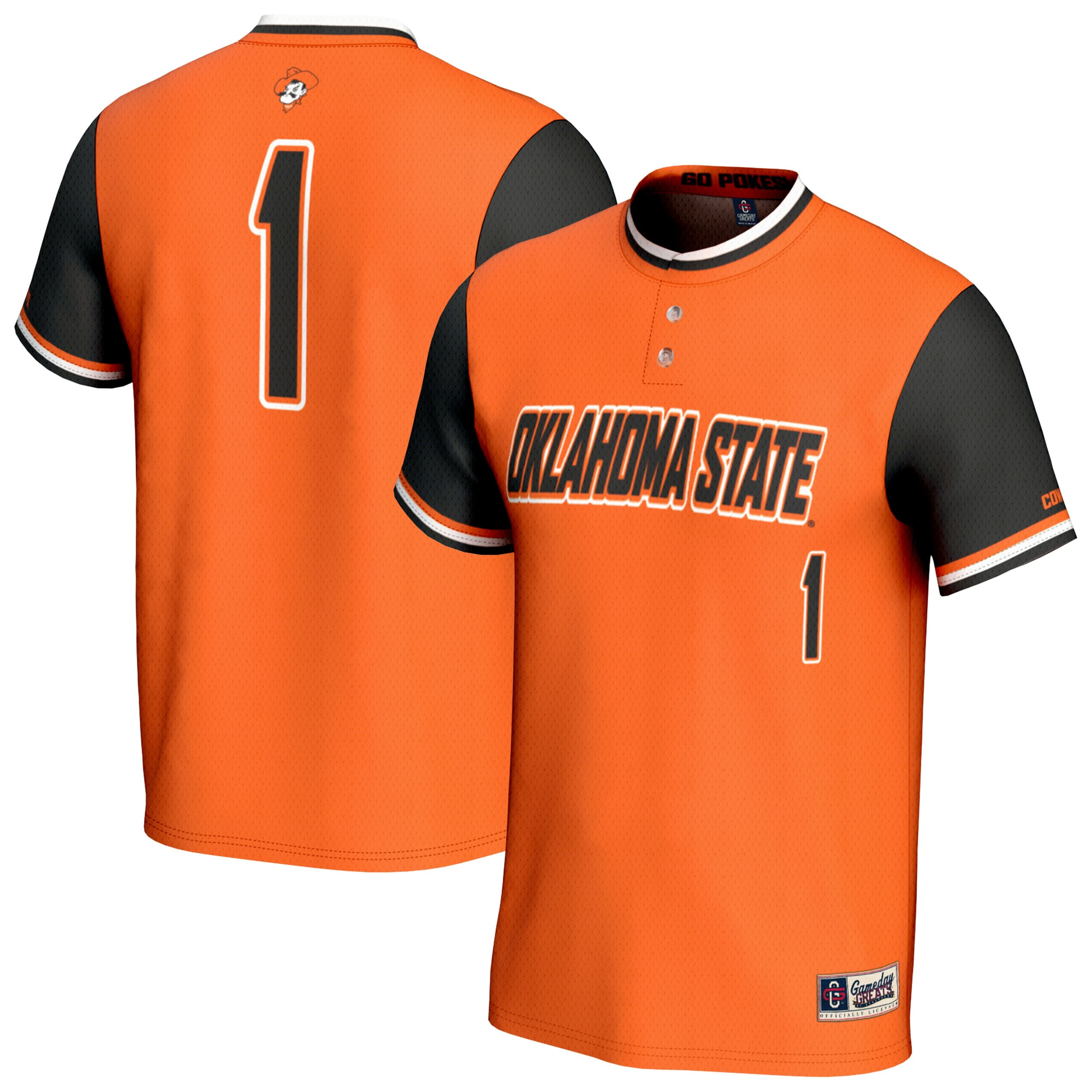 [NJP] Oklahoma State Cowboys GameDay Greats Unisex Lightweight Softball Fashion Jersey - Orange