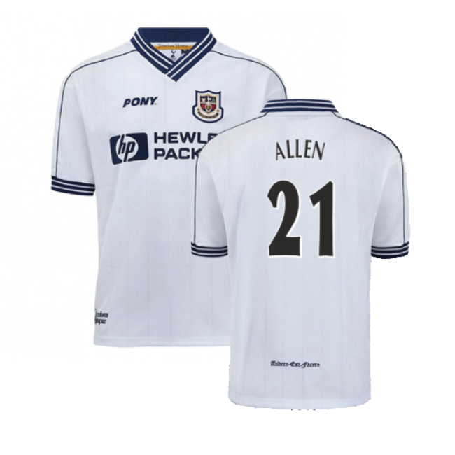 1997-1999 Tottenham Home Pony Retro Soccer Shirt (Allen 21)