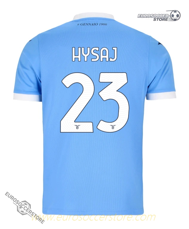 Lazio's 25-26 Season Home Jersey Featuring HYSAJ with the Number 23