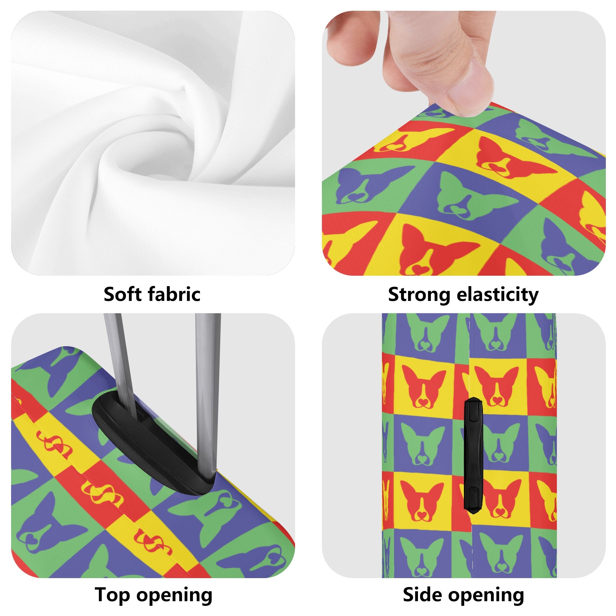 Trendy Apollo - Luggage Cover For Boston Terrier Lovers as a Gift