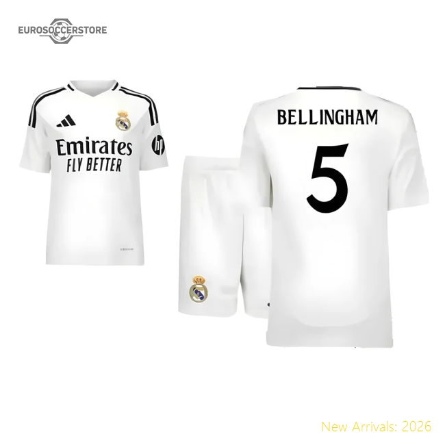 Popular 2024-2025 Real Madrid Home Youth Kit (Bellingham 5)