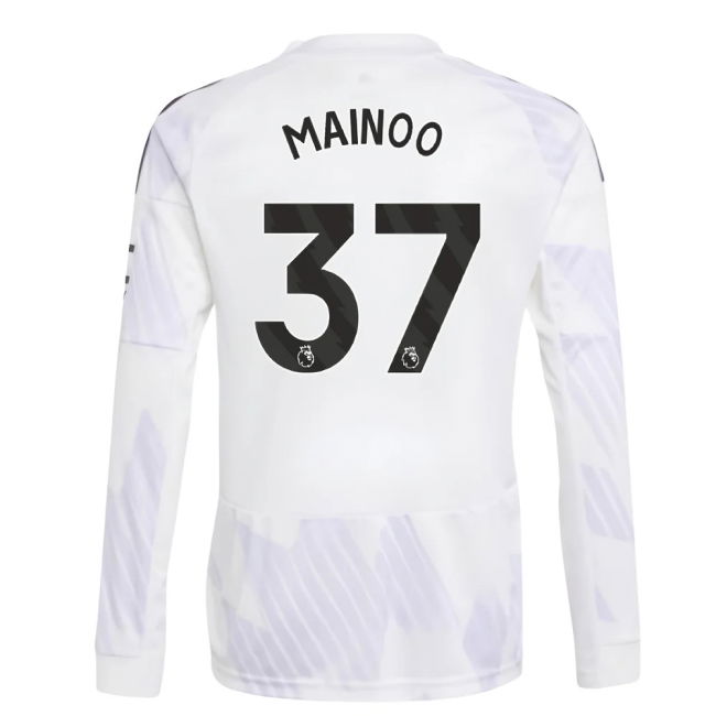 2025-2026 Man Utd Long Sleeve Away Kit (Kids) (Mainoo 37)
