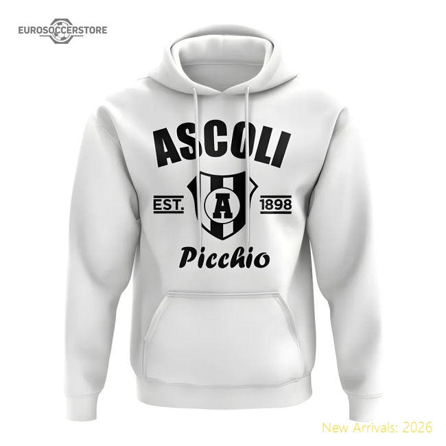 Premium Best-Selling Ascoli Established Football Hoody (White)