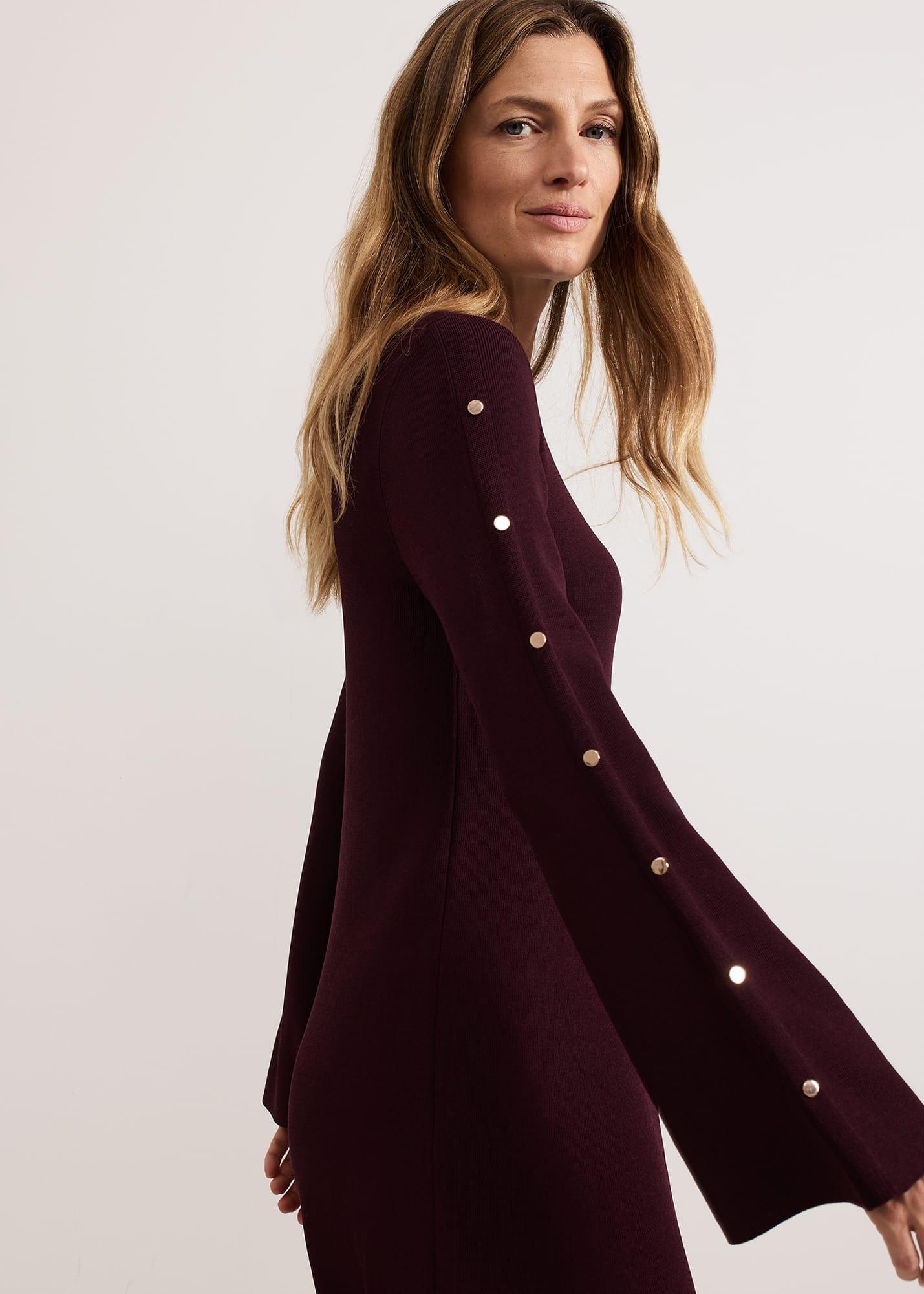 Romy Studd Sleeve Knit Shift Dress