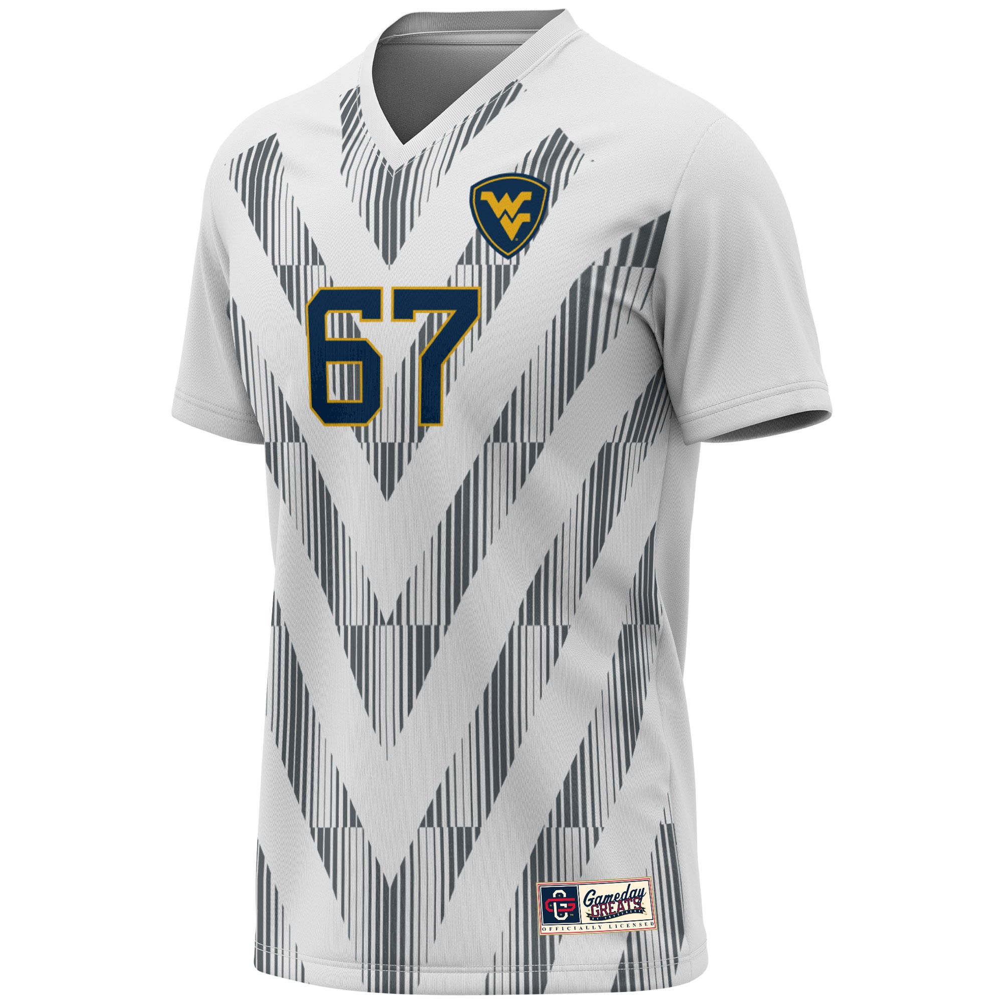 [SJH] West Virginia Mountaineers GameDay Greats Youth Lightweight Women's Soccer Fashion Jersey - White