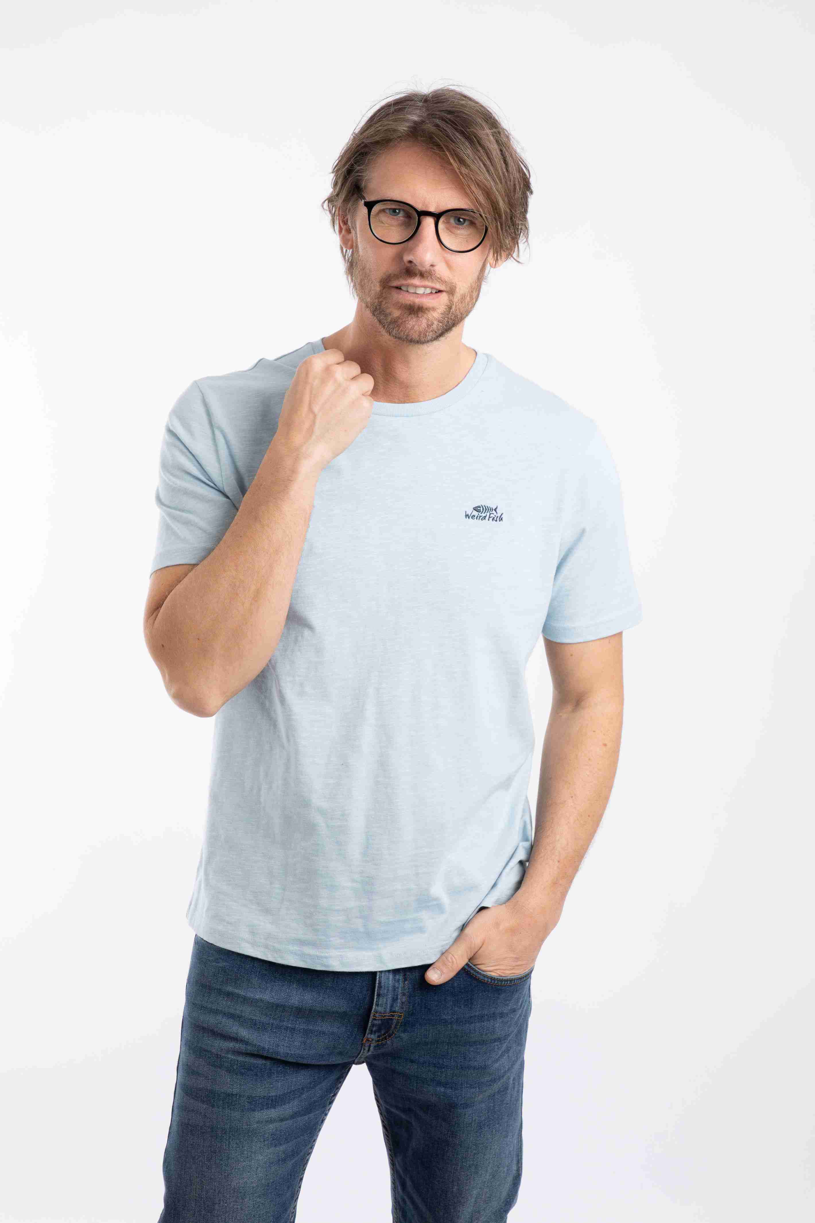 Fished Branded T-Shirt Powder Blue