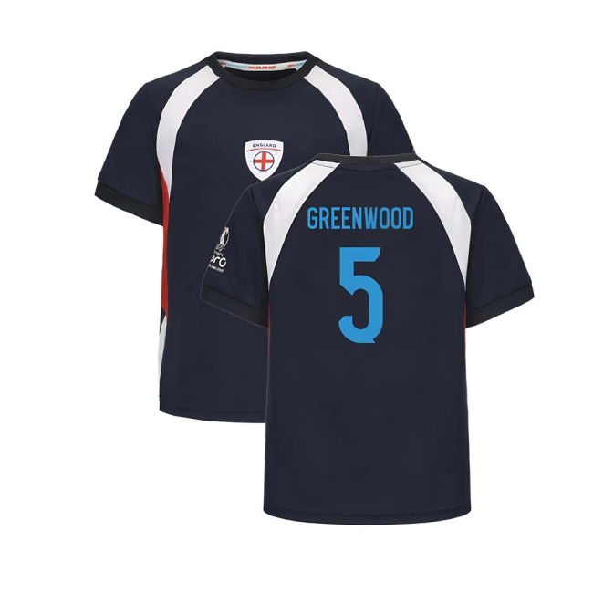 2025 England WEC Poly T-Shirt (Navy) - Kids (GREENWOOD 5)