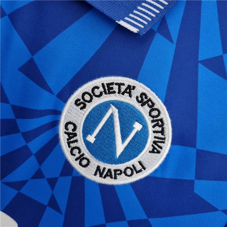 9193 Napoli Retro Football Shirt Home Blue Soccer Shirt - Official