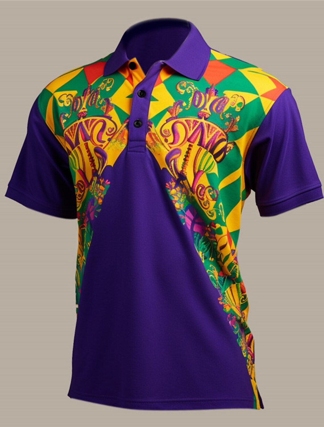 Carnival Leaf Symbol Men's Abstract Print 3D Golf Polo Outdoor Daily