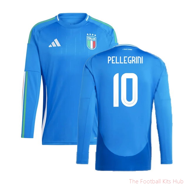 2024-2025 Italy Long Sleeve Home Shirt (PELLEGRINI 10)