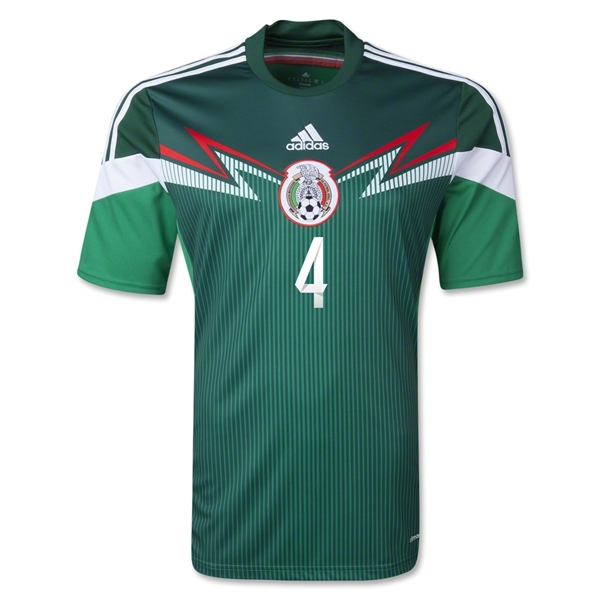 2014 Mexico 4 RMARQUEZ Home Green Soccer Jersey Shirt - Official