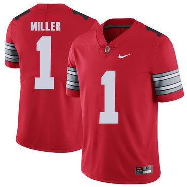 Men's OSU Ohio Red 2018 replica Braxton Miller #1 comfortable Jersey