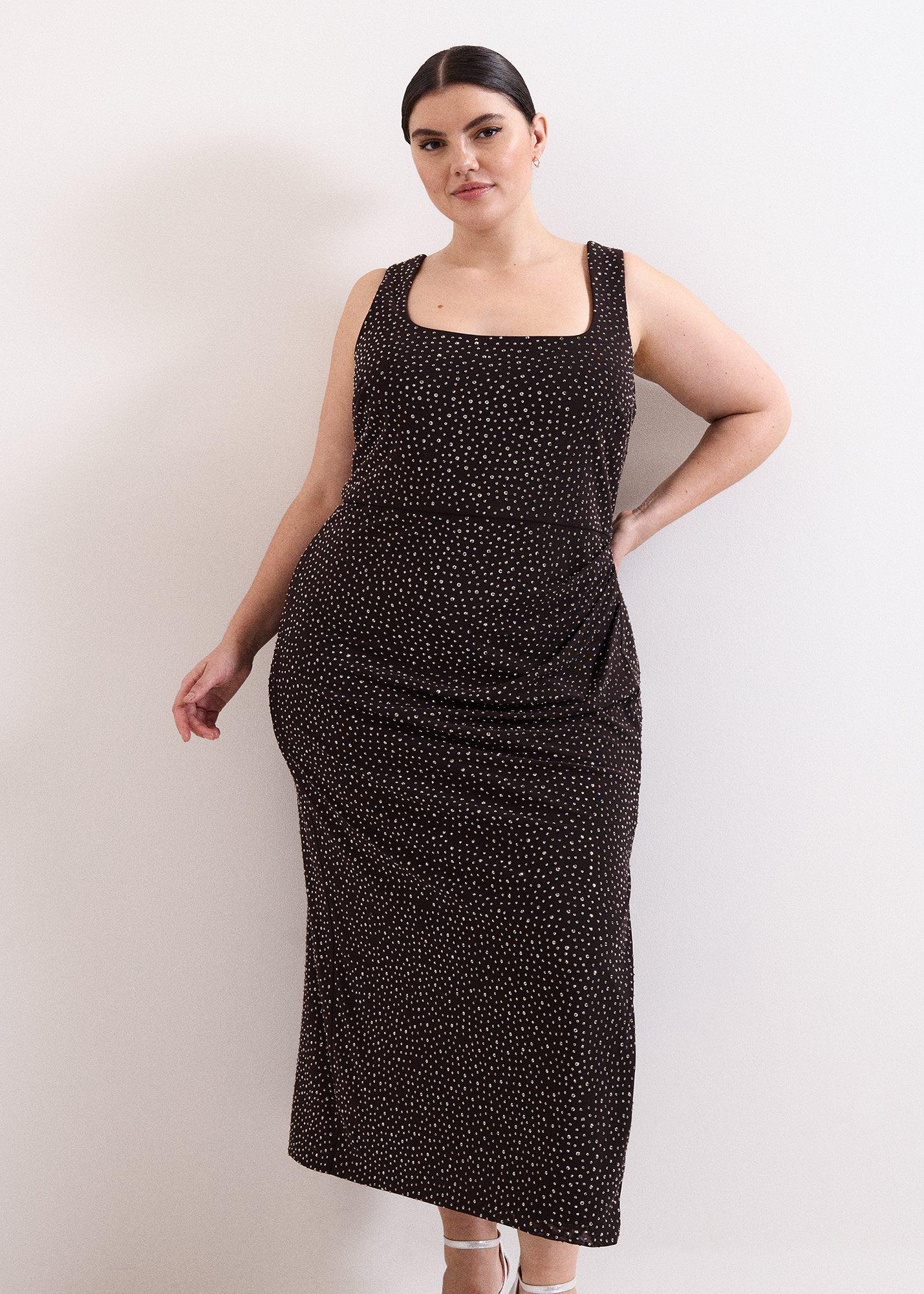 Suki Chocolate Hotfix Maxi Dress