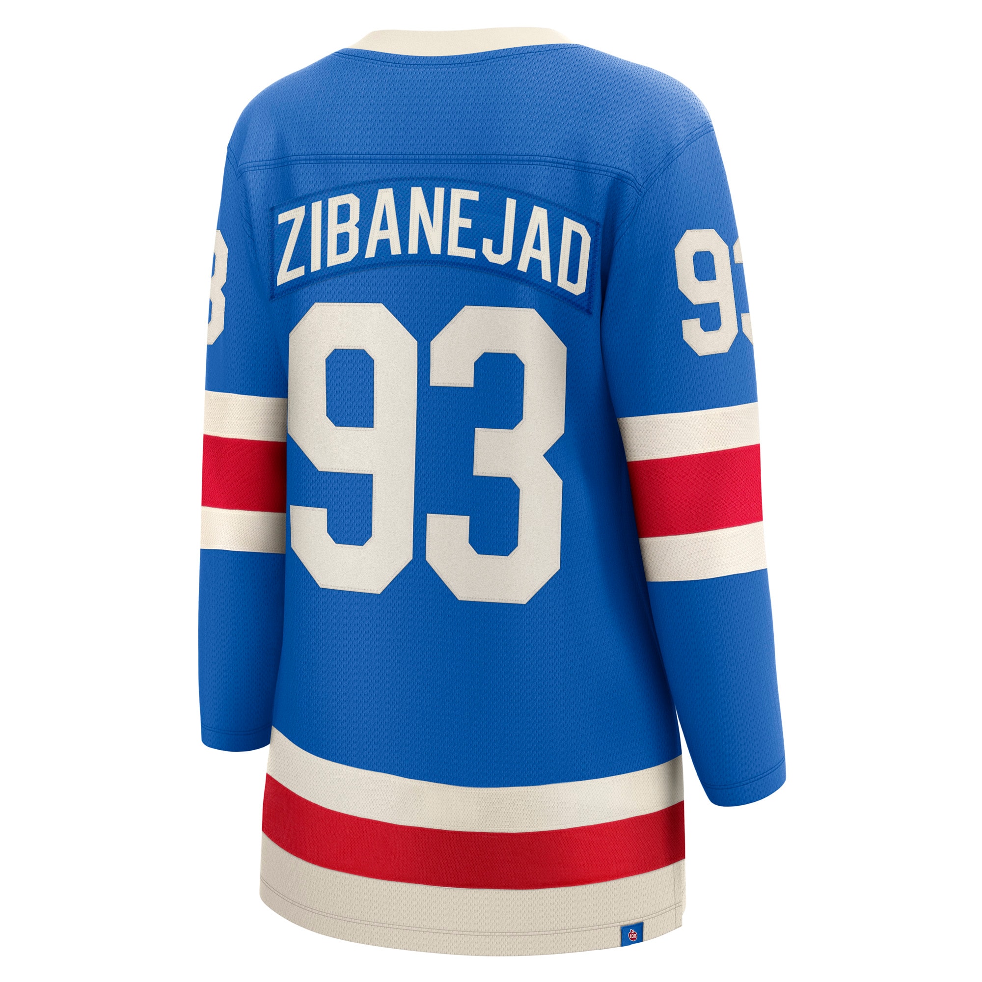 [LK] Mika Zibanejad New York Rangers Women's Centennial Breakaway Jersey - Blue