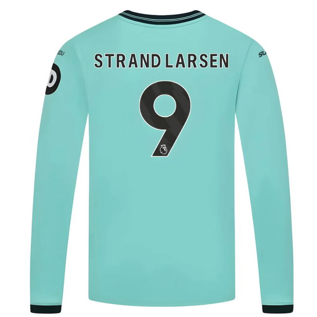 2025-2026 Wolves Long Sleeve Away Jersey (Kids) (Strand Larsen 9)
