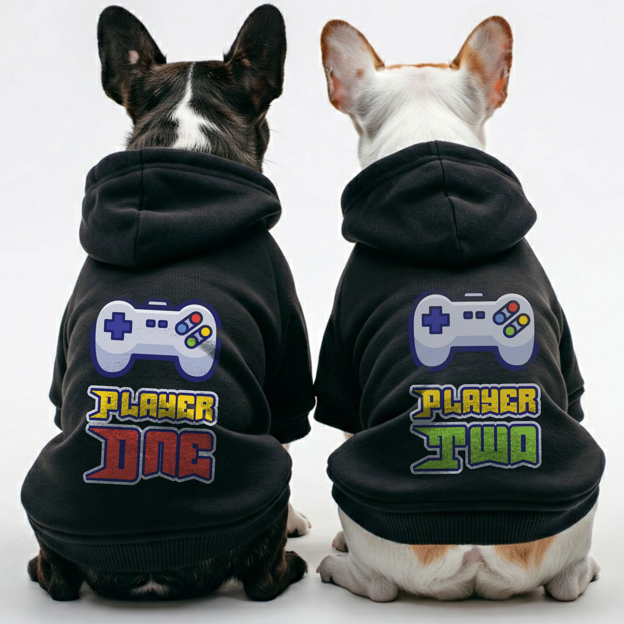 Player One and Player two - Matching French Bulldog Hoodies – Stylish, Cozy & Personalized!