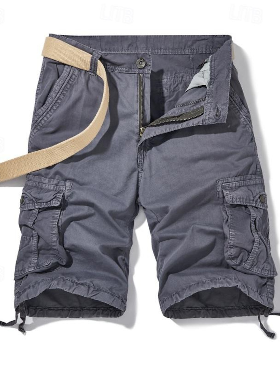 Men's Tactical Shorts Cargo Buttons Multi Pocket Plain Wearable Sho #2