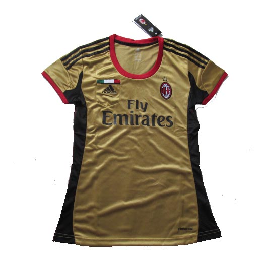 13-14 AC Milan Away Golden Women's Jersey Shirt - Official Replica 439