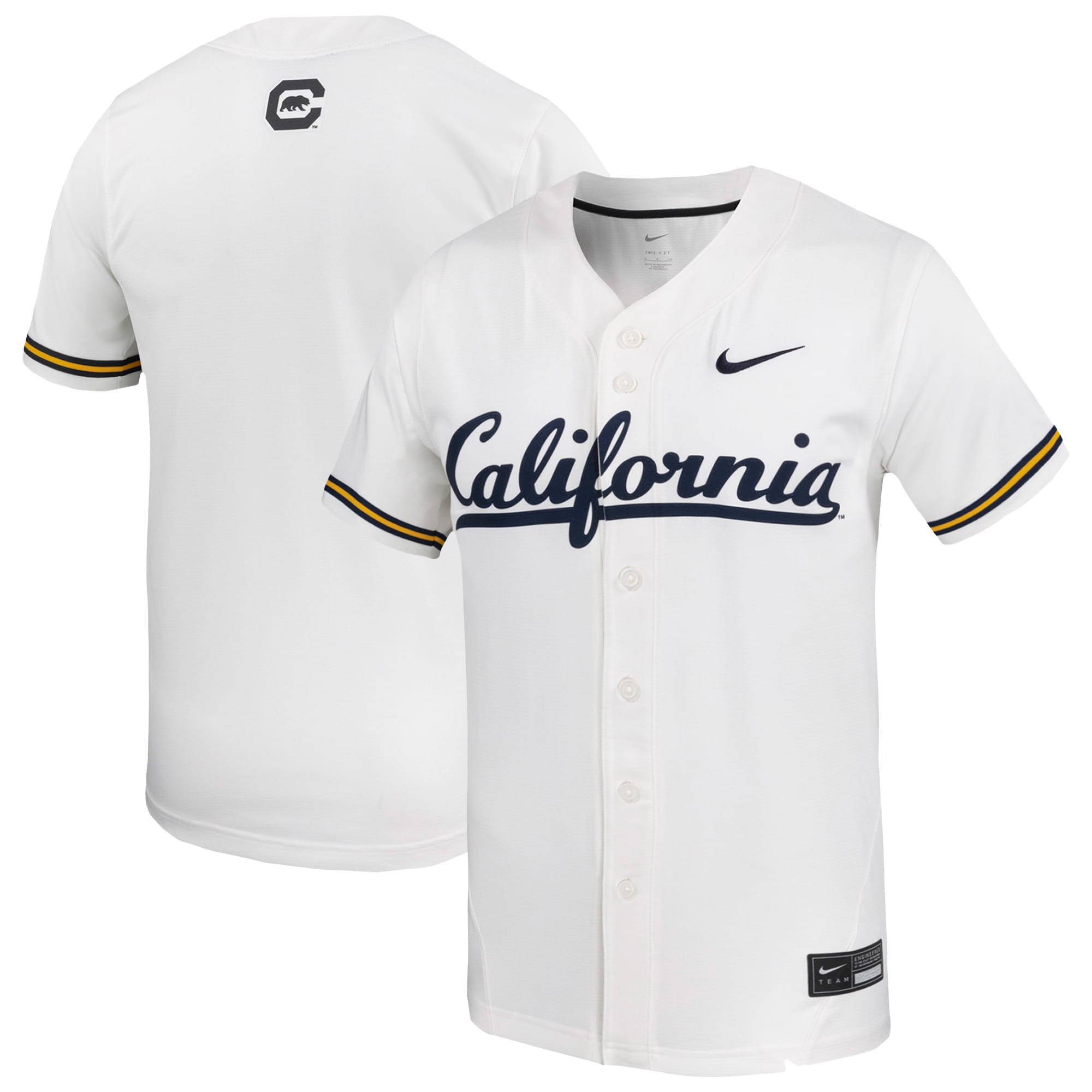 [NJP] Women's Cal Bears Replica Baseball Jersey - White