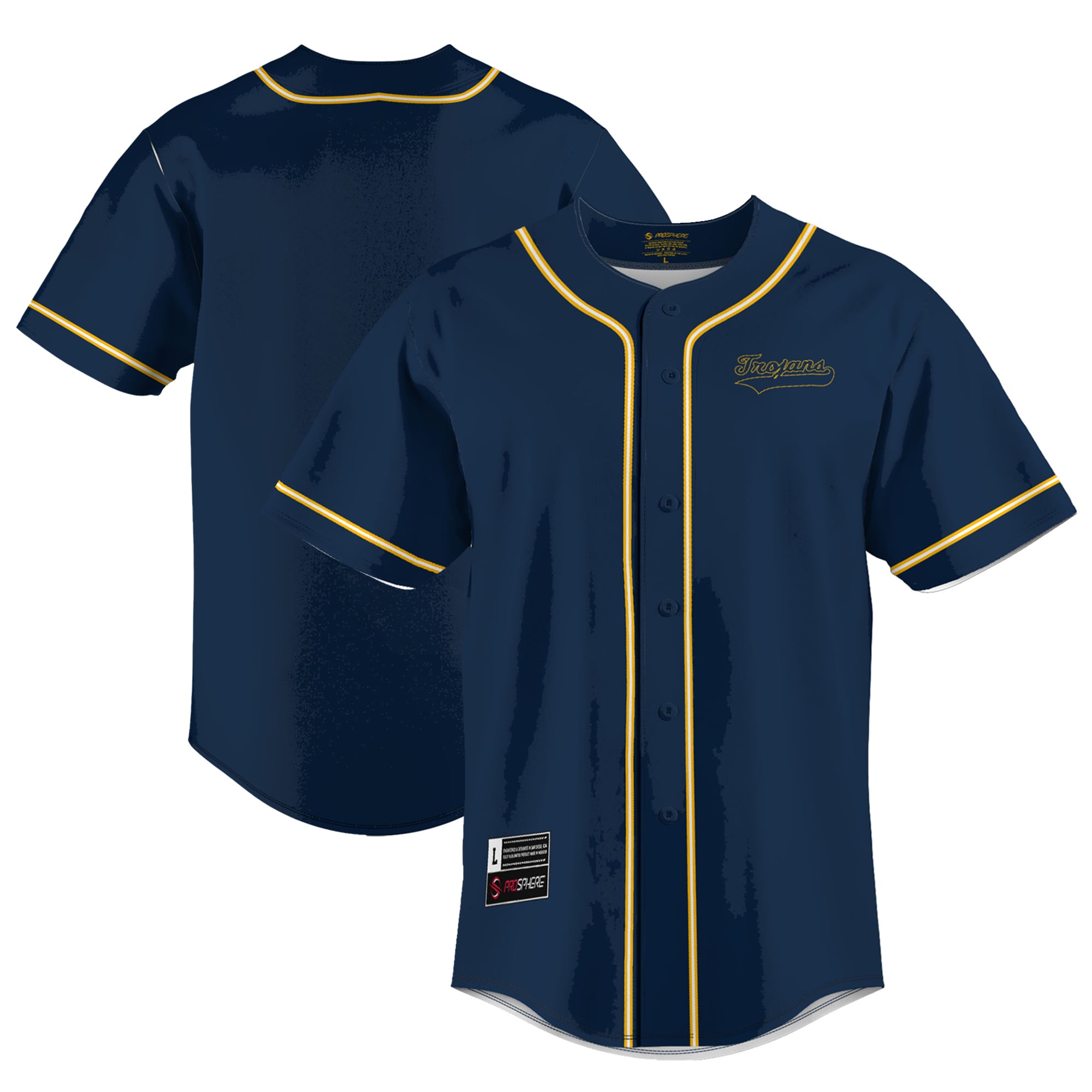 [NJP] Women's Central Alabama Community College Trojans GameDay Greats Lightweight Baseball Jersey - Navy