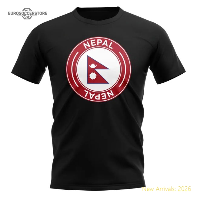 Luxury Nepal Football Badge T-shirt (black) - Premium Collection
