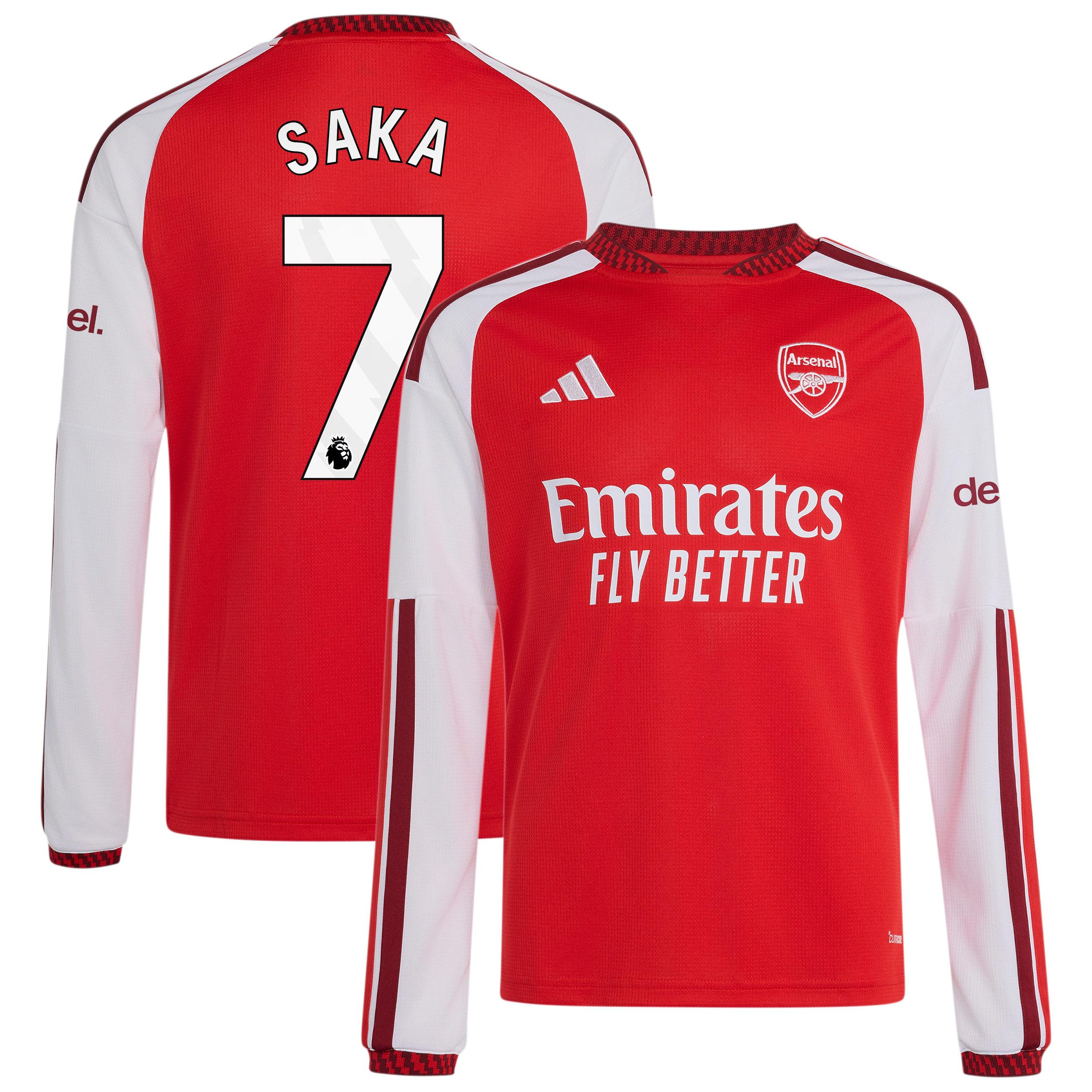 [SJH] Bukayo Saka #7 Arsenal 2026/27 Home Replica Long Sleeve Jersey - Red