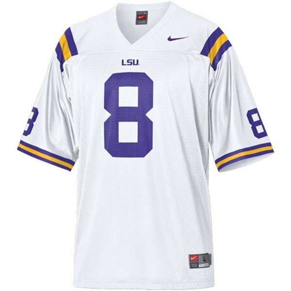 Youth(Kids) LSU Tigers #8 Zach Mettenberger White Nike Jersey