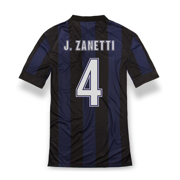 13-14 Inter Milan 4 JZanetti Home Soccer Jersey Shirt - Official