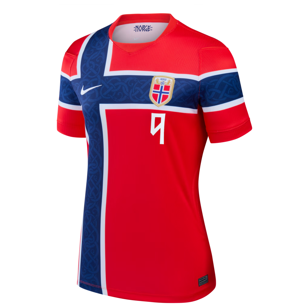 Women's Norway 2026 Home Jersey - Erling Haaland #9 | Red Fan Edition