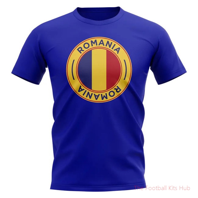 Romania Football Badge T-Shirt (Royal)