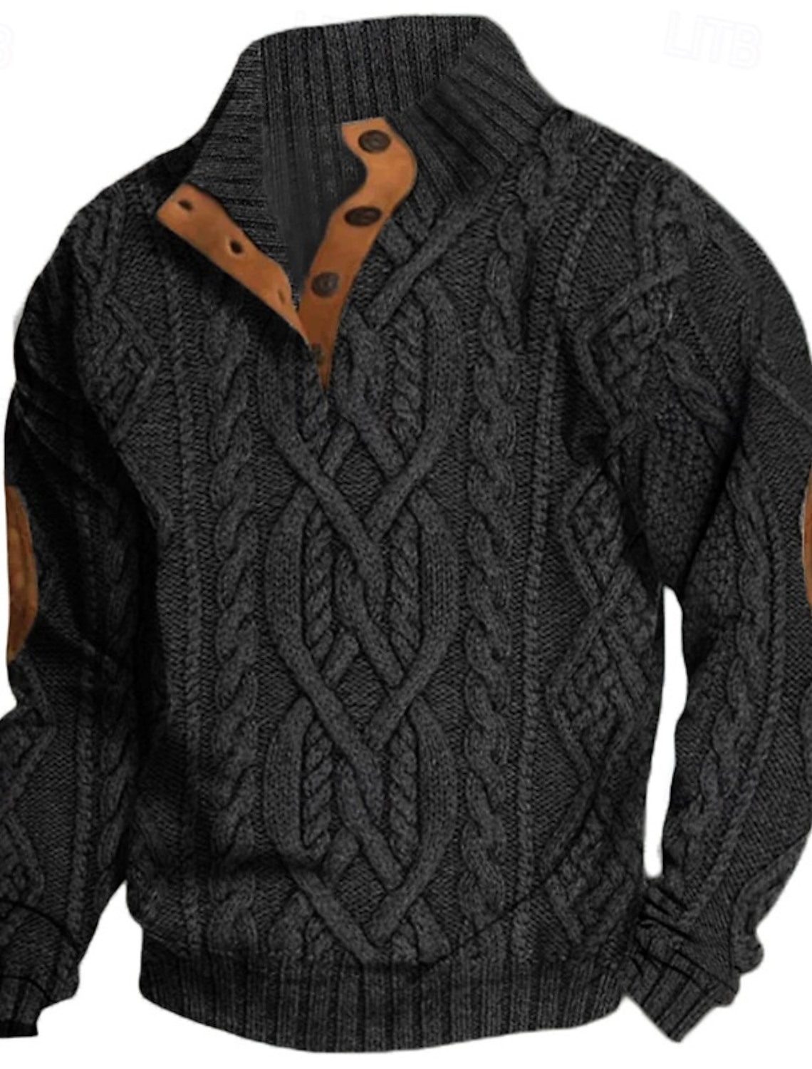 Men's Pullover Sweater Jumper Knit Ribbed Regular Tops Patchwork