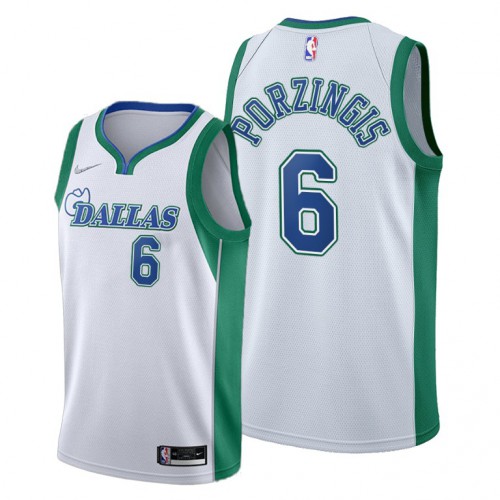 Trail Blazers White Dallas Mavericks #6 Jersey - NBA Fan Apparel