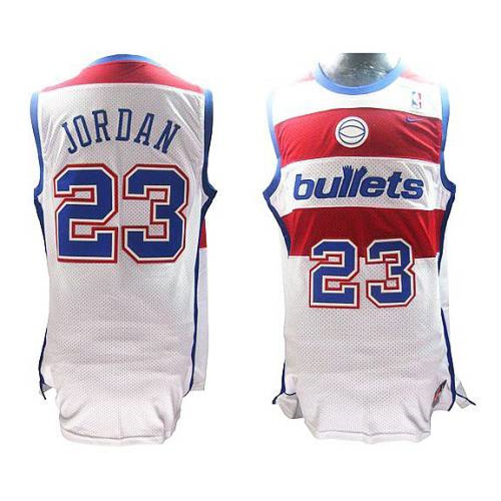 Wizards #23 Michael Jordan White Throwback Stitched NBA Jersey