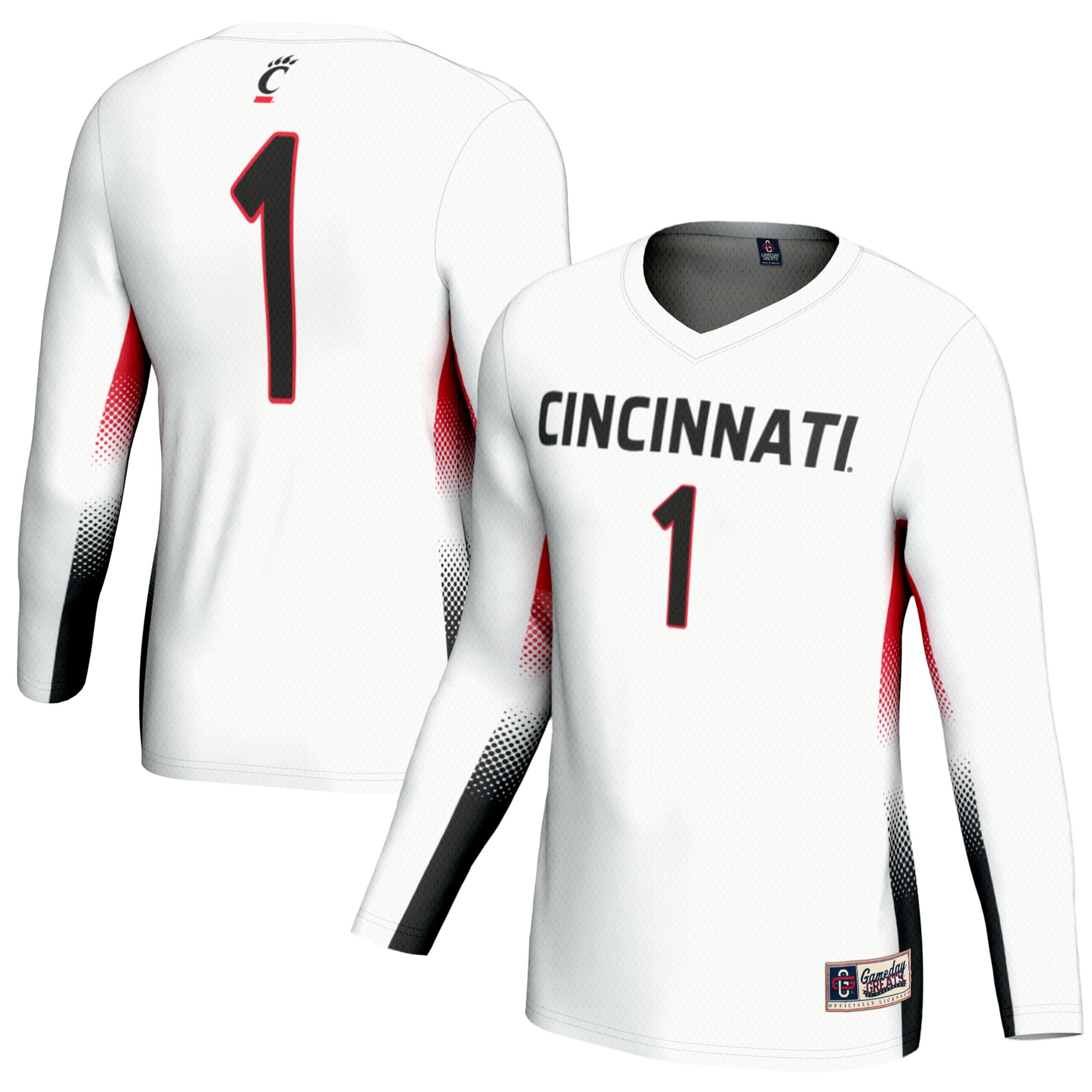 [NJP] Cincinnati Bearcats GameDay Greats Youth Lightweight Women's Volleyball Fashion Jersey - White
