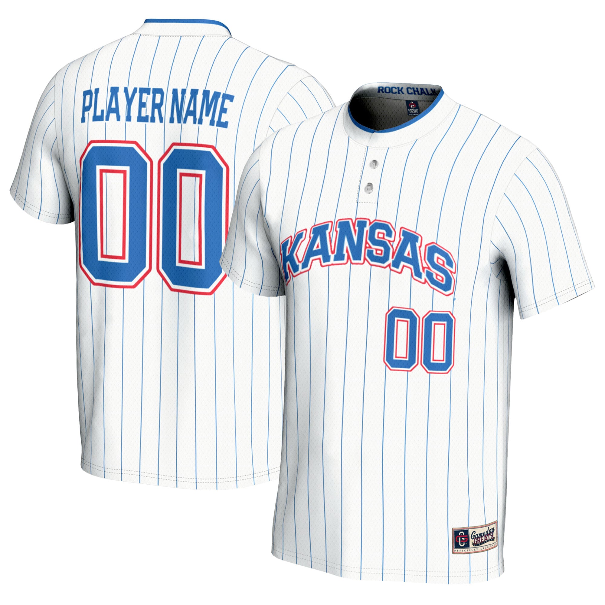 Kansas Jayhawks GameDay Greats Youth NIL Pick-A-Player Lightweight Softball Jersey - White